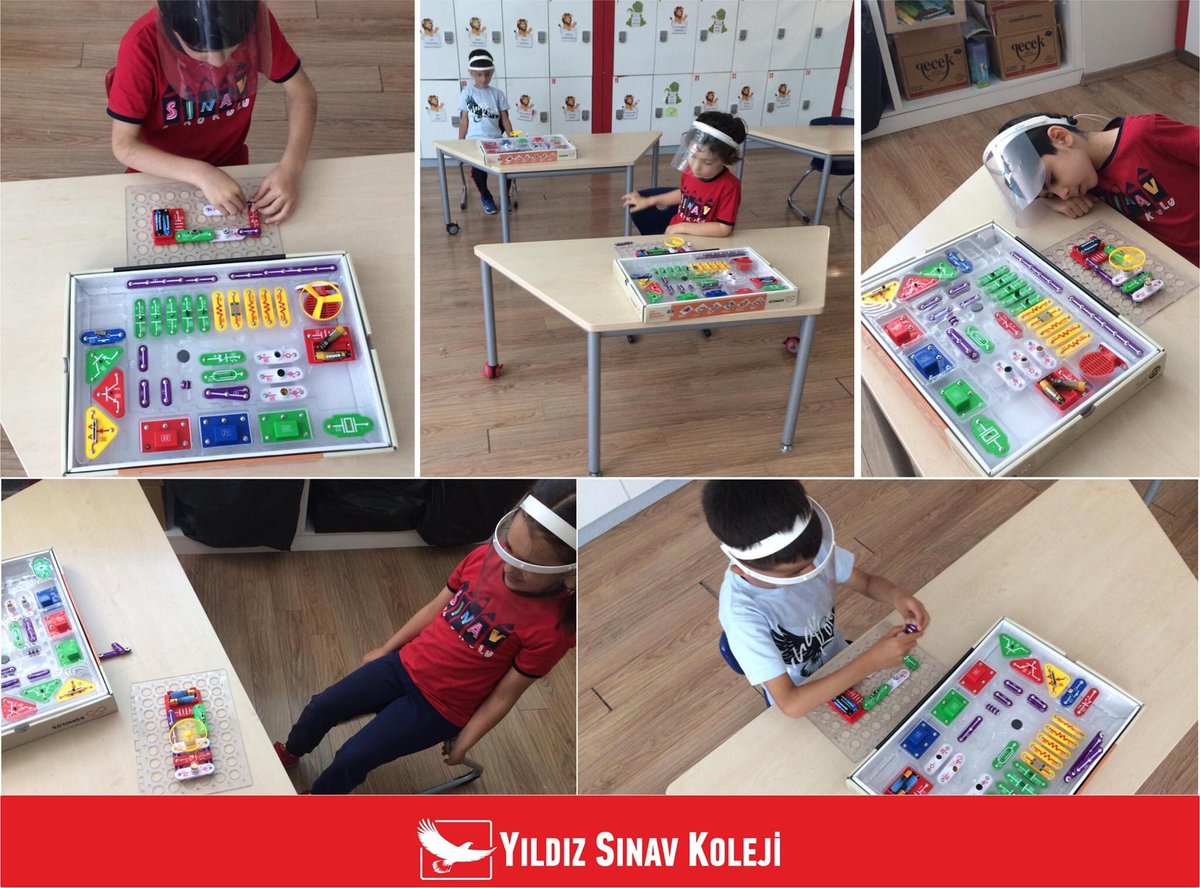 yildizsinav's tweet photo. Anaokulu öğrencilerimiz #yazokulu #kodlama dersinde; elektronik devre elemanlarından oluşan set sayesinde onlarca farklı devre kurup enerjinin harekete, farklı seslere ve ışığa dönüştüğü eğlenceli tasarımlar gerçekleştirebilmektedir. #yildizsinavkoleji #yıldızsınavanaokulu https://t.co/SXnWXqq7CE