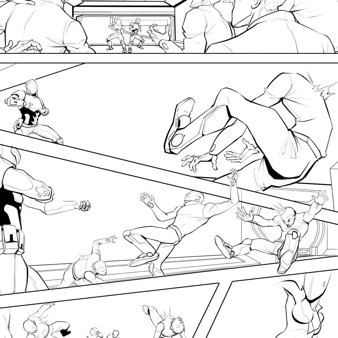 rad_acs's tweet photo. found some steps from #radiuscomic vol1! 
I still really like that page but it's good to look back sometimes and see how far you've come, I'm currently working on vol3 - and my paneling becomes a lot more complex and dynamic https://t.co/kMWL146KWn