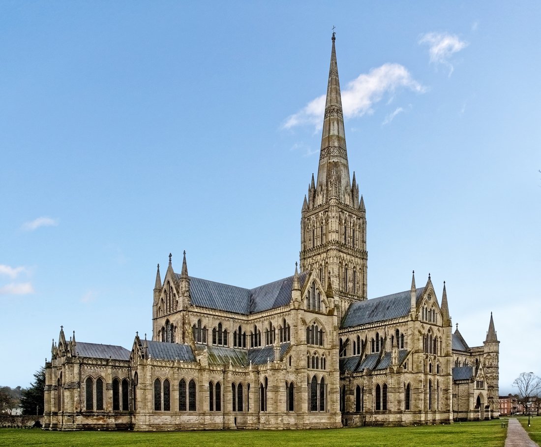 The Cathedral that stresses me out most is Salisbury. Shes built on a gravel patch with foundations 4ft deep, the rest is just gravel, through which river water passes.If the water ever stops flowing under Salisbury Cathedral the gravel will crumble and the Cathedral will fall.