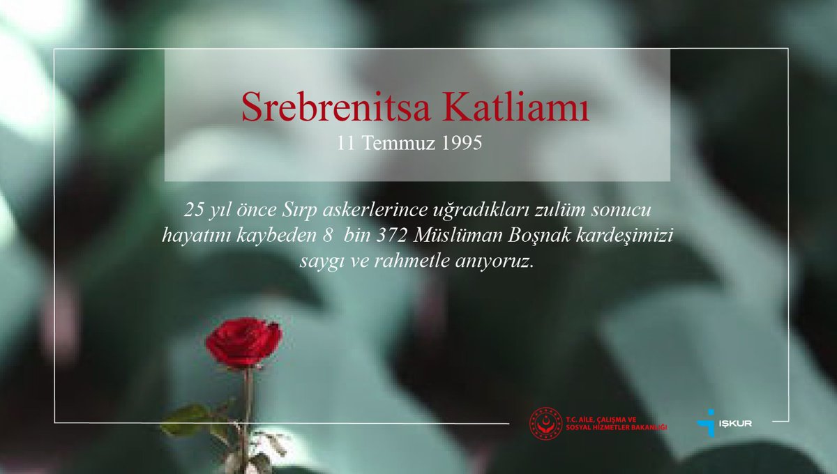 #Srebrenitsa Katliamını unutmadık...Saygı ve rahmetle anıyoruz...