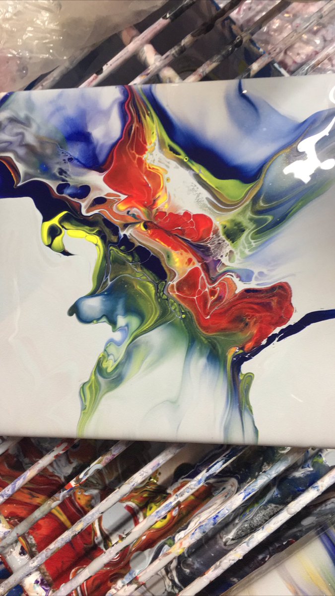 pourraine's tweet photo. From my primary colors series. Having so much fun with these. #abstactart #paintpouring #fluidart #primarycolors https://t.co/5SqkXSQo4D