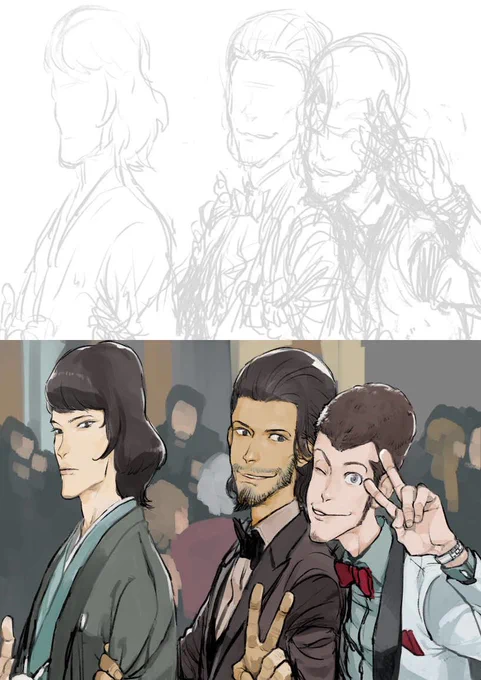 #皆さんラフと完成絵を見せてください
人様のメイキング見るの大好きなので自分のも晒す! 