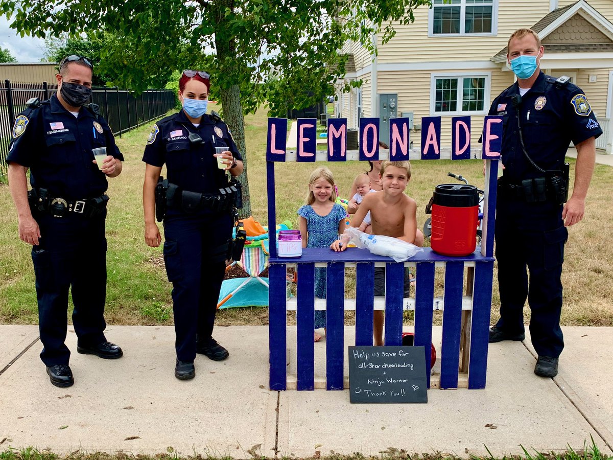 Enjoying some refreshing lemonade on a hot day from AJ's Lemonade Stand on Slater Rd. Thank you AJ!!!