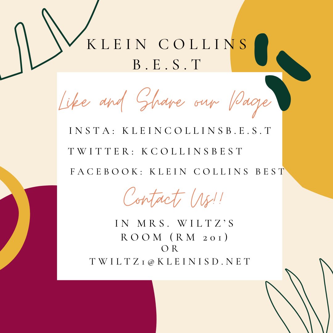 Stay connected and up-to-date on all our updates and new information by following us on our socials! If you have any questions now or during the school year you can talk to Mrs. Wiltz in her classroom or by emailing her! Lastly, we have a new website! Be sure to check it out!