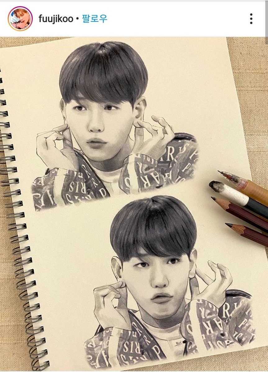 alwaysb__'s tweet photo. 백현이 그리신건데 똑같이 생겼어  덤보귀까지 살리셨음👂 'ㅅ'👂 https://t.co/fYZ2C6Y1MT