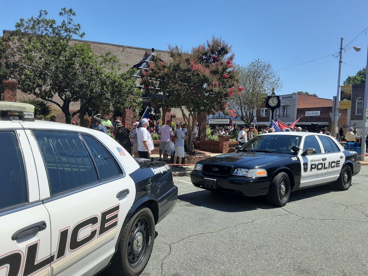 Graham police and state troopers showing out for white supremacy too.