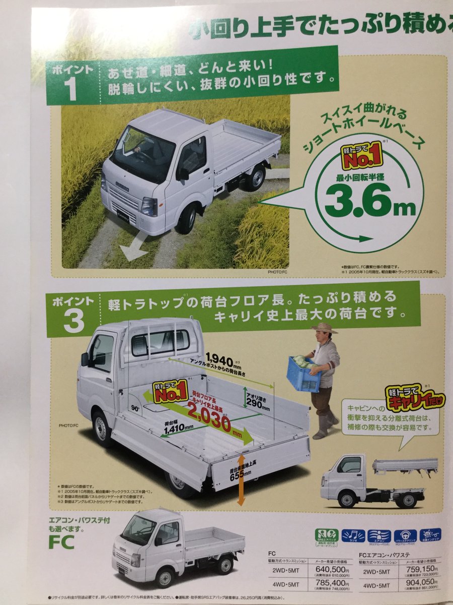 自動車カタログ収集記 Da65t キャリイ ショートホイールベース車