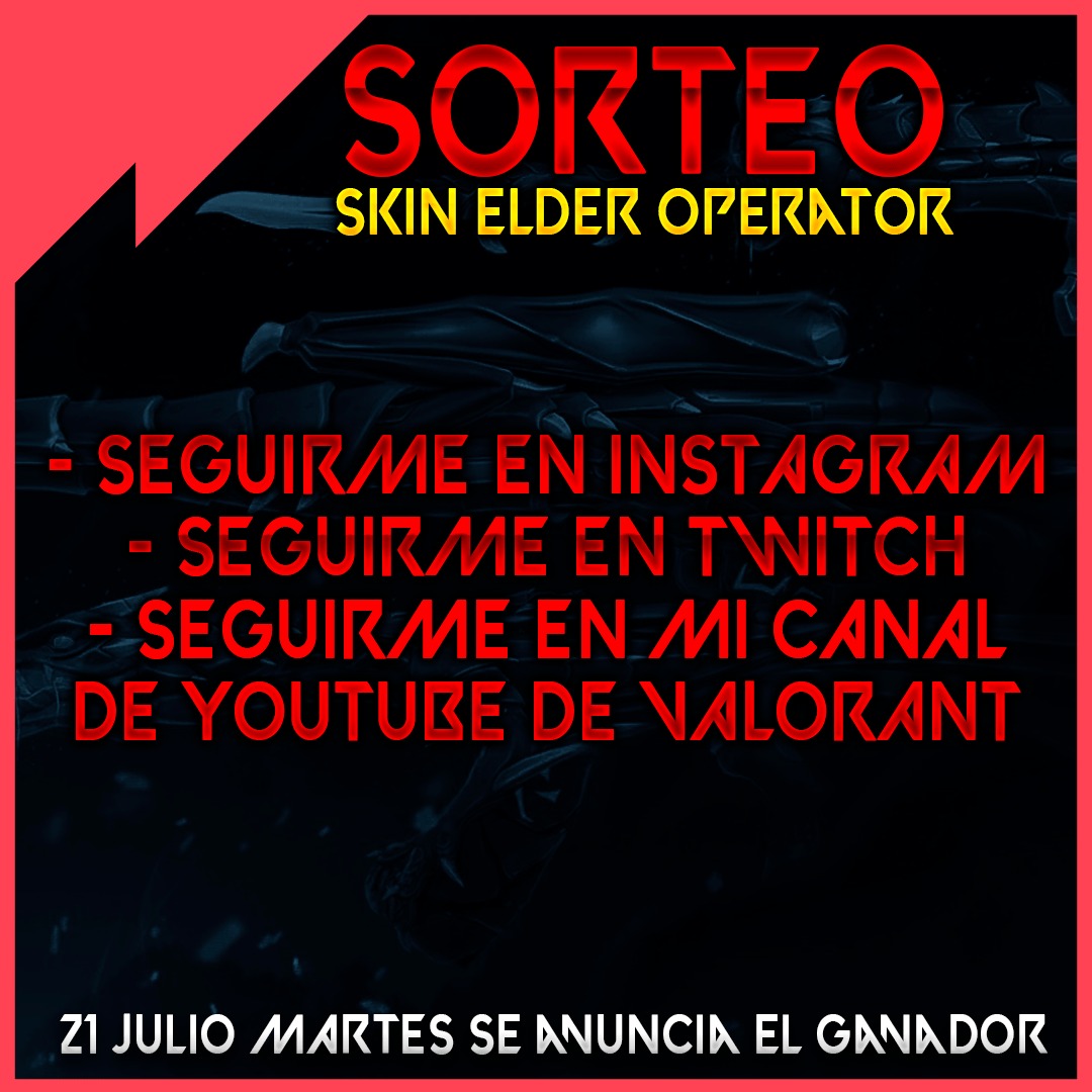 jsito_cc's tweet photo. Sorteo🎁OPERATOR ElderFlame🔥Para Instagram
#VALORANT @VALORANTes.
Requisitos🧐:
-Seguirme Instagram:https://t.co/CT9EIUgYLA
-Seguirme https://t.co/NdP7dVc7yU✔️.
-Seguirme En Mi Canal YT Valorant https://t.co/EkG0gVB9Bs ✔️
21 De Julio Ganador en Instainstorie.
Suerte a todos😍. https://t.co/ab9rWLOqvK