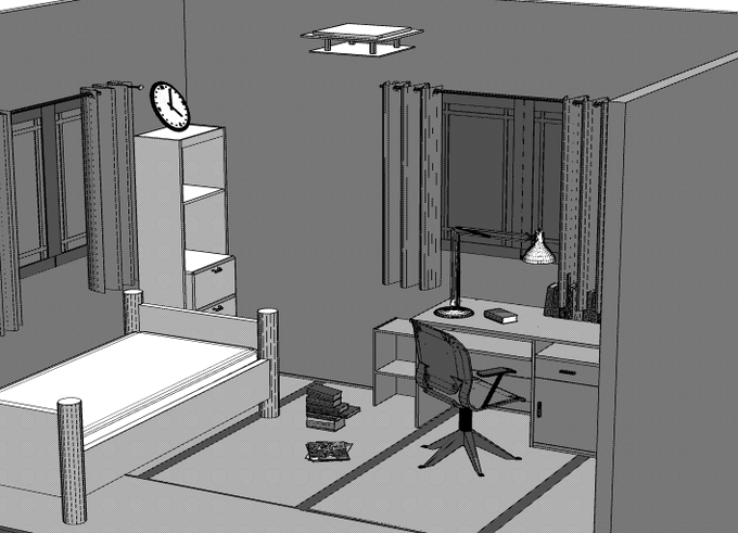 線画抽出のTwitterイラスト検索結果(古い順)。