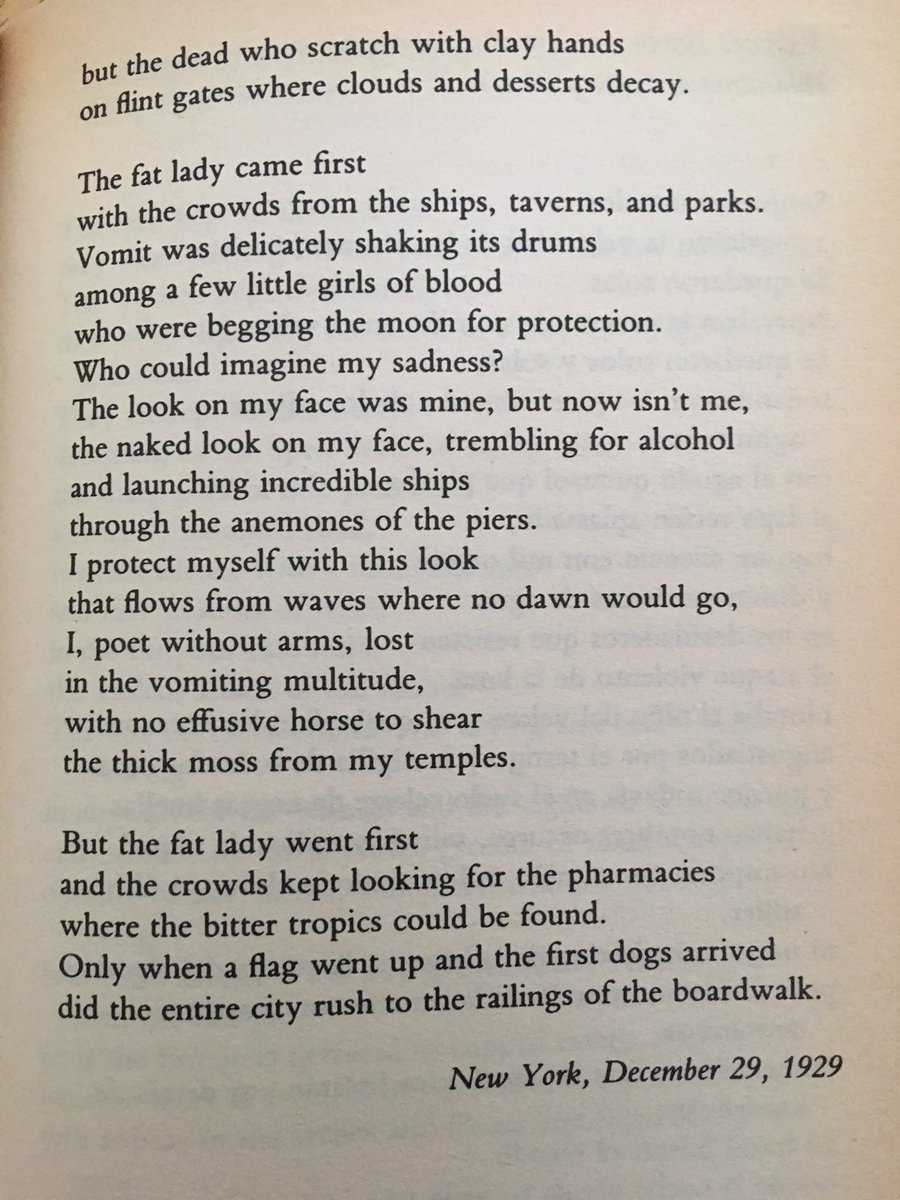 Federico García Lorca’s experiences in New York precipitated a revolution in his poetic practice. He left behind the popular pastoralism of his early work and embarked on a much more dangerous journey.