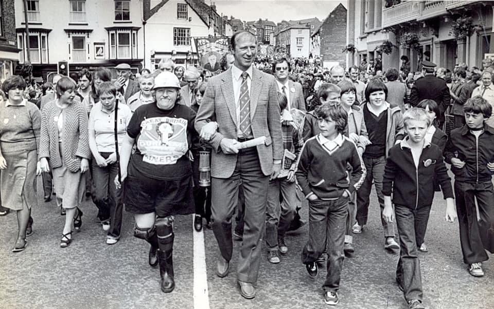 A friend comments: 'Today would have been the Durham Miners Gala. Here is a photograph of Big Jack at the Gala. He will be remembered in the North East not just for his football but his unerring support of the mining communities in the strike. RIP Big Jack.'