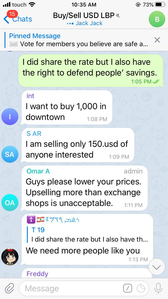 When wholesalers were pricing the USD/LBP rate, many were able to track real exchange rates & stop them from inflating it. Now we can’t, as wholesalers and licensed exchange shops are forced to price at 3850-3900 (doesn’t follow the law of S&D).