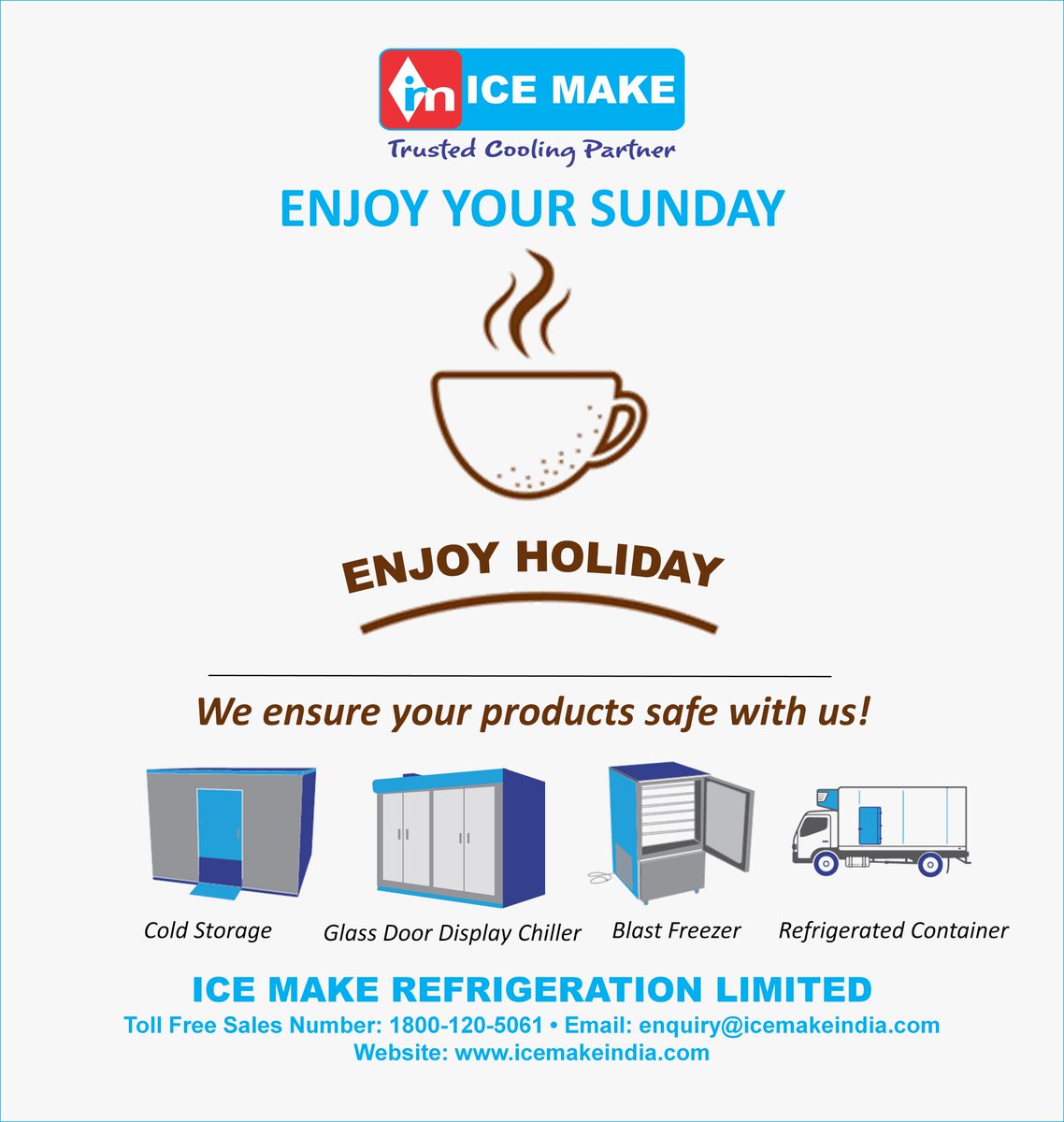 IceMakeRef's tweet photo. Enjoy your holiday, We ensure your products safe with us!
.
.
.
..
.
.
.
.

#IceMake #Coldroom #Coldstorage #Coldchain #Refrigeration #Reefervan #Chillingplant #Glassdoordisplaychiller #Icecreamplant #Ammoniarefrigeration #BlastFreezer #BlastChiller https://t.co/RZWRdXytzn