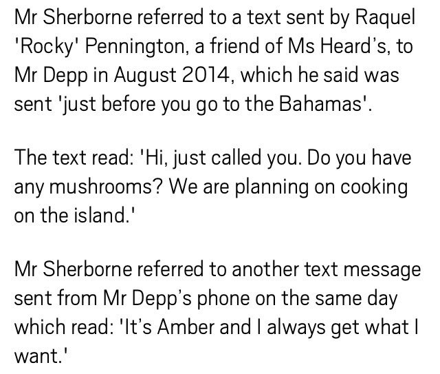 Evidence proves that AH used JD’s phone to get drugs. “It’s Amber and I always get what I want.” Her tone and language says it all.