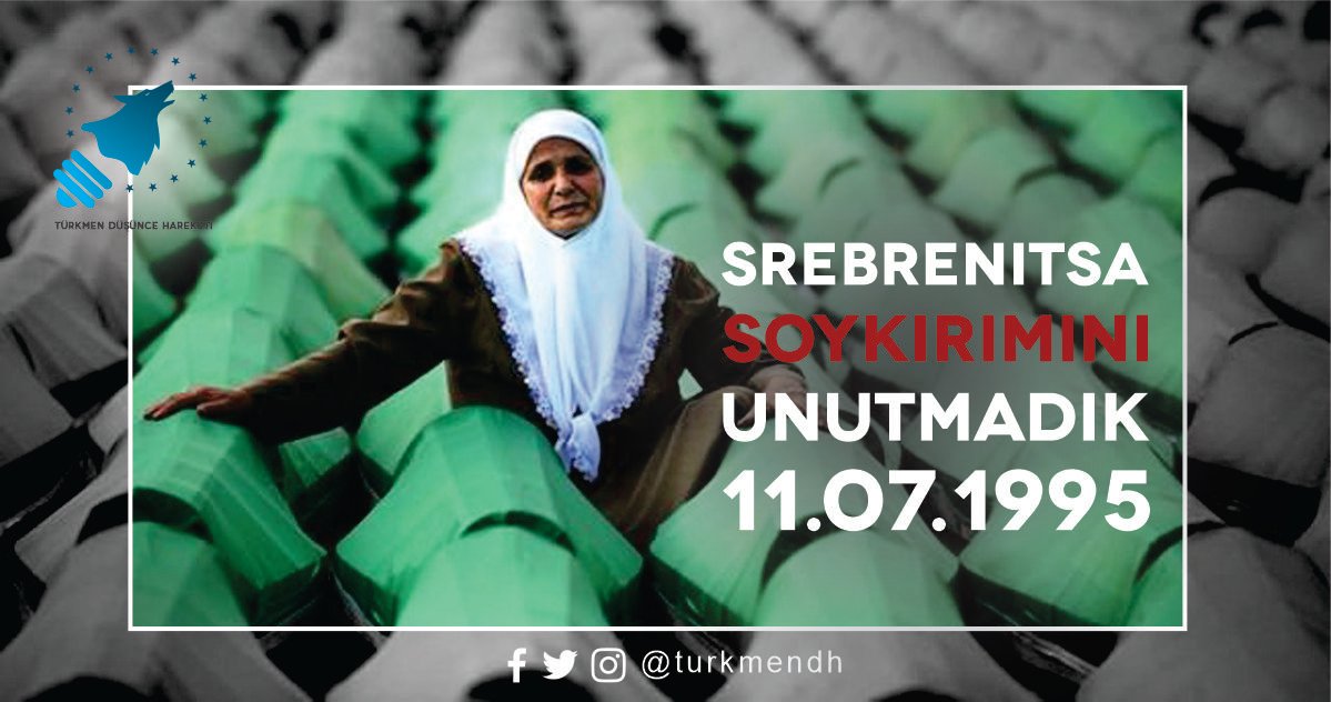 “Bizi toprağa gömdüler fakat tohum olduğumuzu bilmiyorlardı.” Aliya İzzetbegoviç
#Srebrenitsa soykırımının üzerinden 25 yıl geçti. Avrupa'nın göbeğinde yaşanan bu katliamı unutmadık, unutmayacağız ve unutturmayacağız. TDH olarak şehitlerimize Allah'tan rahmet diliyoruz.