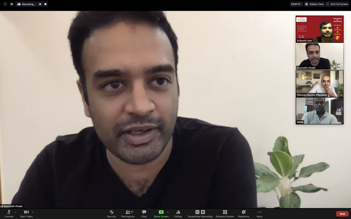 HeadstartHyd's tweet photo. "There are 3 touch points of where a student learns from - school, tuition & self-learning"- Says Kaustubh from BYJU'S.
#StartupSaturday #hyd #Headstart #sshyd #edtech #education #byjus https://t.co/kL5eu0knAb