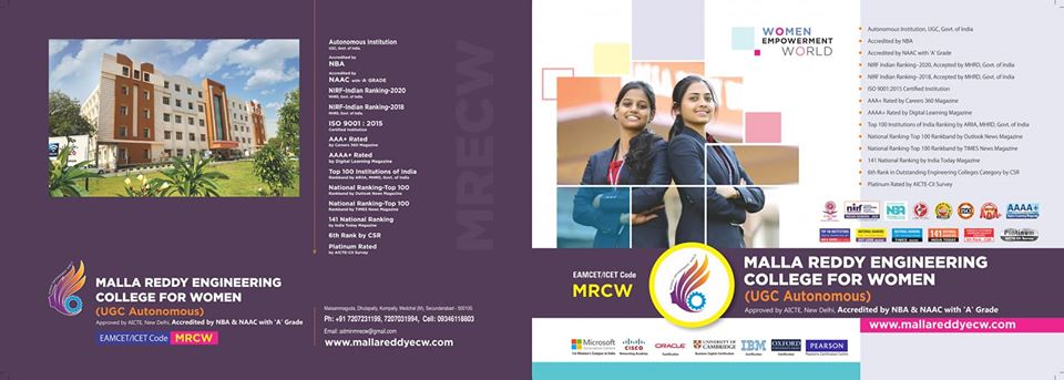MrecwA's tweet photo. MALLA REDDY ENGINEERING COLLEGE FOR WOMEN (Autonomous)
Maisammaguda, Dhulapally (Post), Via Kompally,
Medchal, Secunderabad - 500100
Telangana
Cell: +91 9346118803
Phone No:  +91 7207231199, +91 7207031994
Office Timings: 9.15 A.M TO 5.00 P.M
Website: https://t.co/YN9MAkHfcK https://t.co/3voYCgoxhD
