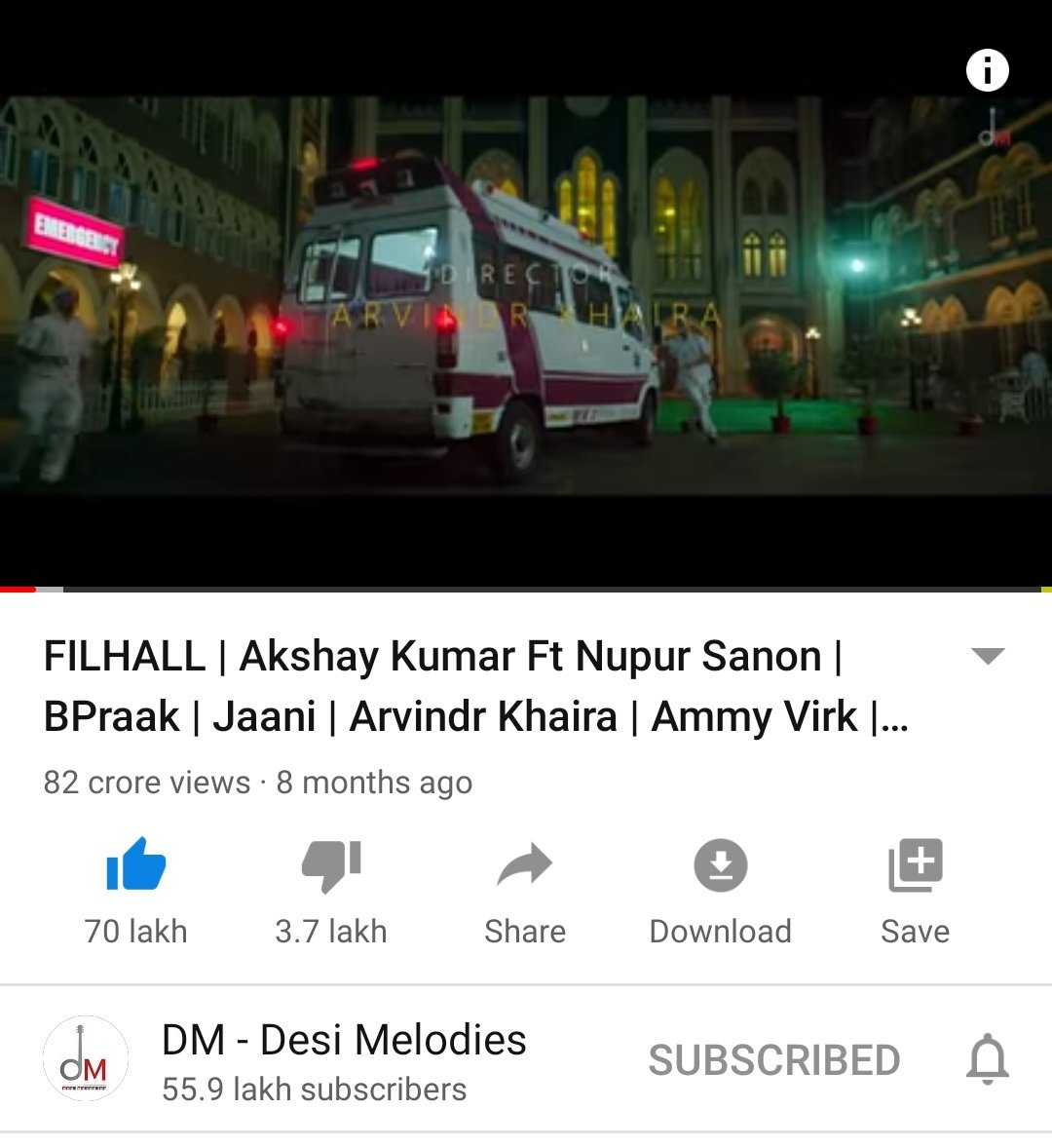 Akshay_Brigade's tweet photo. Filhall Song Crossed 7 Million Likes On YouTube And Becomes The First Song Ever To Do So ❤️💥 #FilhallSong
#AkshayKumar #Bollywood https://t.co/Q4K45KAJtA