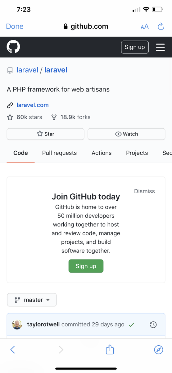 taylorotwell's tweet image. Nice! @laravelphp becomes first PHP repository to have 60,000 GitHub stars ⭐️