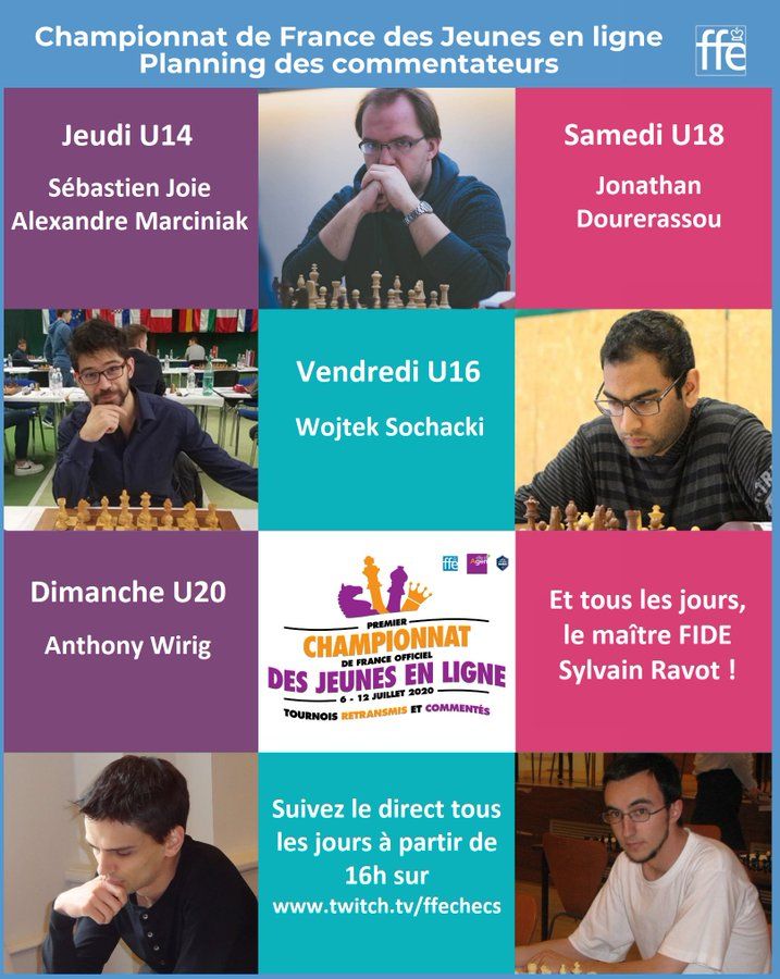 John_a_temps's tweet photo. Cet après-midi je commenterai les Championnats de France Jeunes en ligne ! Pour les U18 :-)
Suivez moi sur https://t.co/D0dtuXOLeH
#Echecs #Chess #ChessAdvisor # https://t.co/NNRodEZECR