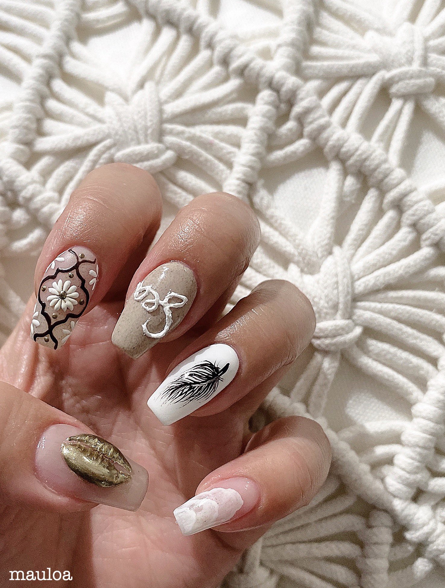 Twitter 上的 Mauloa My Nail 久々にがっつり手書きアート ネイル ネイル デザイン モロッカンタイルネイル ターコイズ アートネイル 夏ネイル 手書きネイル デザインチップ カウリーシェルネイル Naildesign サンドジェルネイル Newnail