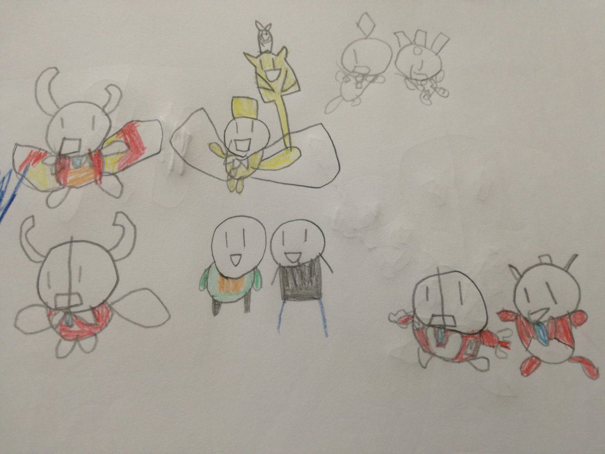 5歳児描いた 自分が色んなウルトラマンに変身してる絵が可愛い Ddtのイラスト