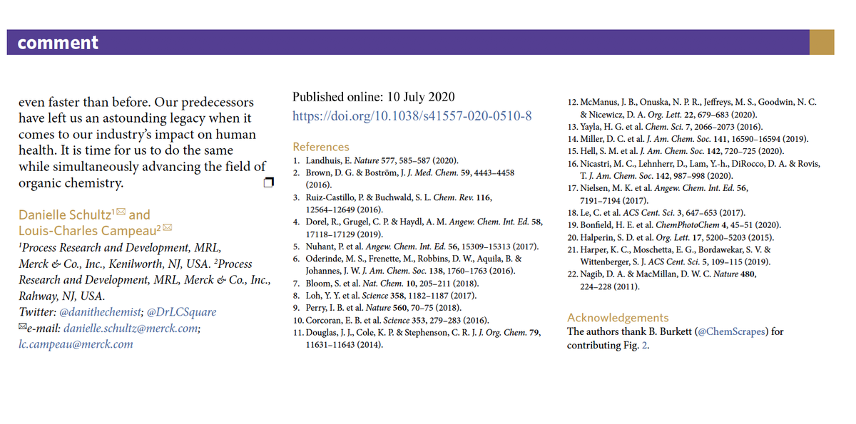 EvanJCarder's tweet photo. Nice commentary by @DrLCSquare in @NatureChemistry   discussing and encouraging collaborative academic-industrial research. Improved open communication and further sponsorship can continue to strengthen this symbiotic relationship. Check it out! https://t.co/b7z2U3ixz8 https://t.co/rVmKPxevyB