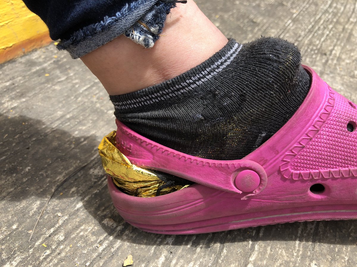 Annabel, pushed by the pandemic to hike back to Venezuela, stuffed golden heat blankets in her plastic shoes to keep warm.