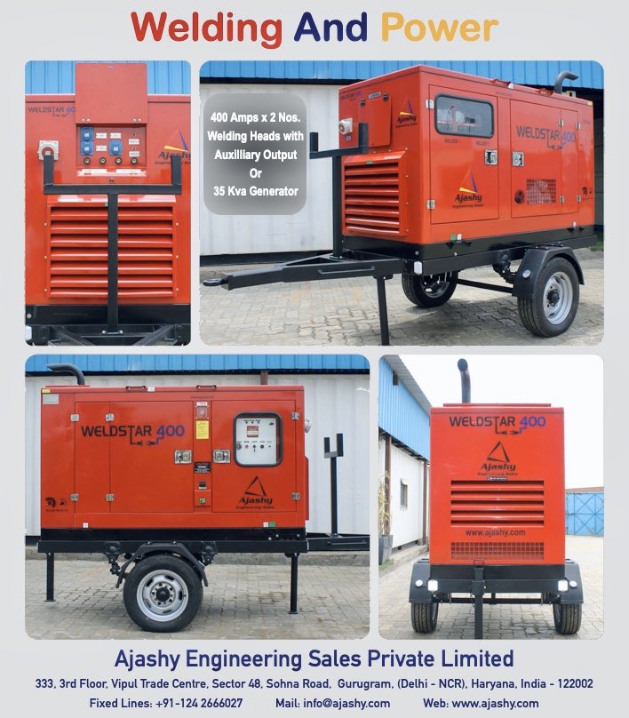 AjashyEngg's tweet photo. Ajashy Weldstar 400 - Double Holder Diesel Welding Set
#ajashy #engineering #dieselwelder #dieselwelding #dcwelder #dcwelding #welding #weldingtechnology #weldstar400 #makeinindia #oilandgas #pipeline #crosscountrypipeline #gurugram https://t.co/ai2swPspov