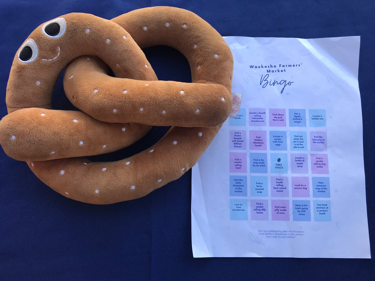 Did you know that the Waukesha Farmers' Market has a bingo game that Mallory Meadows created? Come shop for some great produce, treats, flowers and so much more and play bingo. 

#KnottyAdventures
#FarmersMarket
#Bingo 
#Waukesha #WaukeshaFarmersMarket
