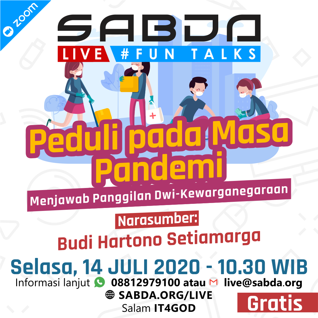 sabdawanita's tweet photo. Daftarkan diri Anda melalui Whatsapp YLSA di 08812979100 atau melalui email ke live@sabda.org. Tuhan Yesus memberkati!
.
.
#SABDALive
#warganegara
#goodcitizens
#newnormal
#Zoominar
#Funtalks
#IT4God
#YLSA
#SABDA
#dirumahaja https://t.co/YmpPmxaRFf