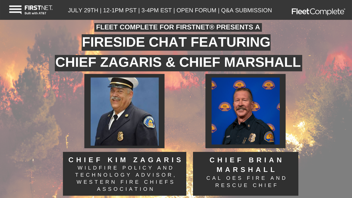 Join our “Fireside chat” webinar where we will be talking to Chief Zagaris and Chief Marshall to bring you the latest industry insights on how to manage your operations in 2020. Register here: hubs.ly/H0sptBL0 #PublicSafety #CalOES #WildFires #WildFireSeason2020