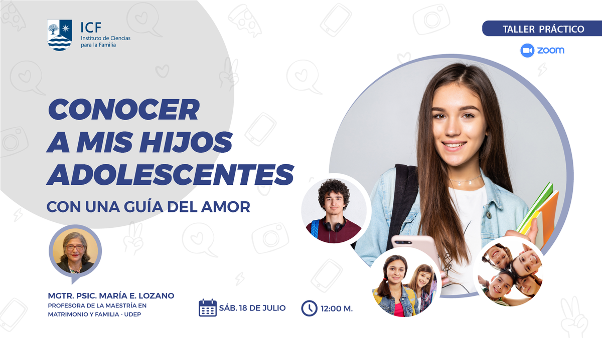 ICFudep's tweet photo. ICF Udep organiza este taller para brindar herramientas y estrategias que les permitan a los padres interactuar con sus hijos adolescentes. Sábado 18 de julio a las ⌚ 12:00 m. 💻 Regístrate gratis aquí: https://t.co/VRG7vFc5mE https://t.co/dK4qU9ZSJA