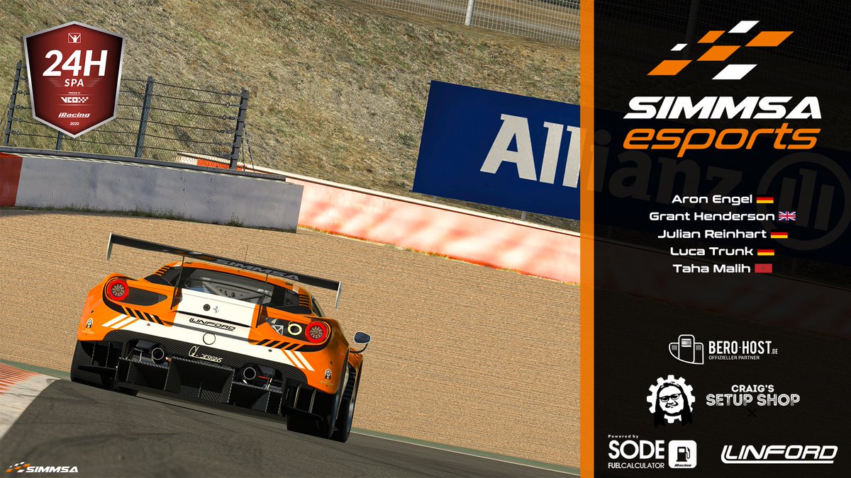 SIMMSA_Esports's tweet photo. today is race day! 24H Spa 💪🏻 on the @iRacing service in our three GT3’s 🤘🏻
•
#simulator #simracing #simracer #esports #eracing #virtualmotorsports #motorsports #racing #drivingsimulator #racingsimulator #iracing #berohost #sodefuelcalculator #linfordmotorsport #bmw #ferrari https://t.co/dQXGUmZSot