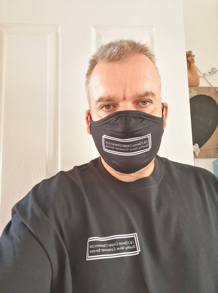 J&amp;J Carpet Cleaners Ltd with the latest logoed attire. Thanks to Re.loaded in #Tiverton  Top lads. Call Jay 07493 597415 for all your carpet cleaning requirements and Covid-19 Steam Cleaning needs.