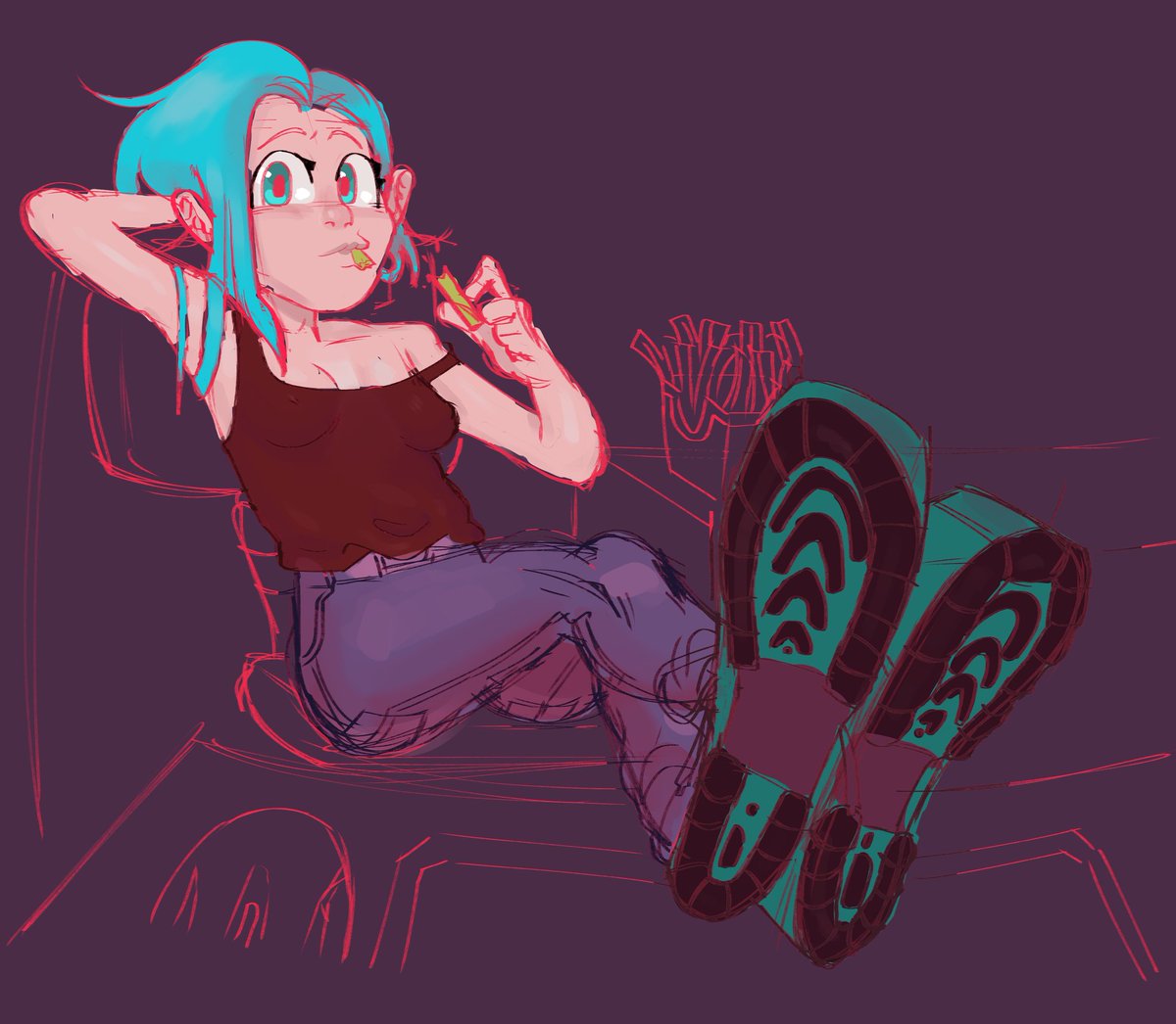 Old drawpiles and an old blank sketch 