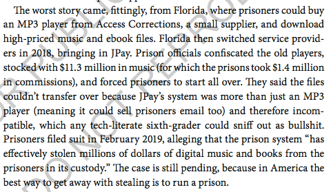 And there's this JPay story from Florida: