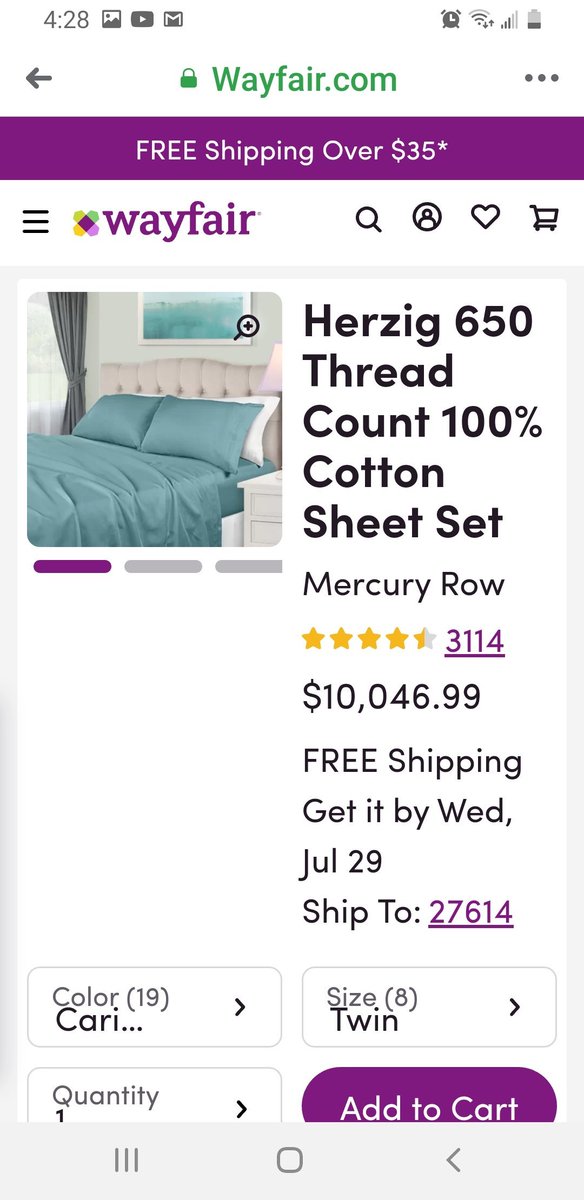 musiclover381's tweet photo. Crazy this is not a coincidence anymore. These 3rd party sellers need to be stopped. #wayfair #wayfairscandal https://t.co/oxyv063roj