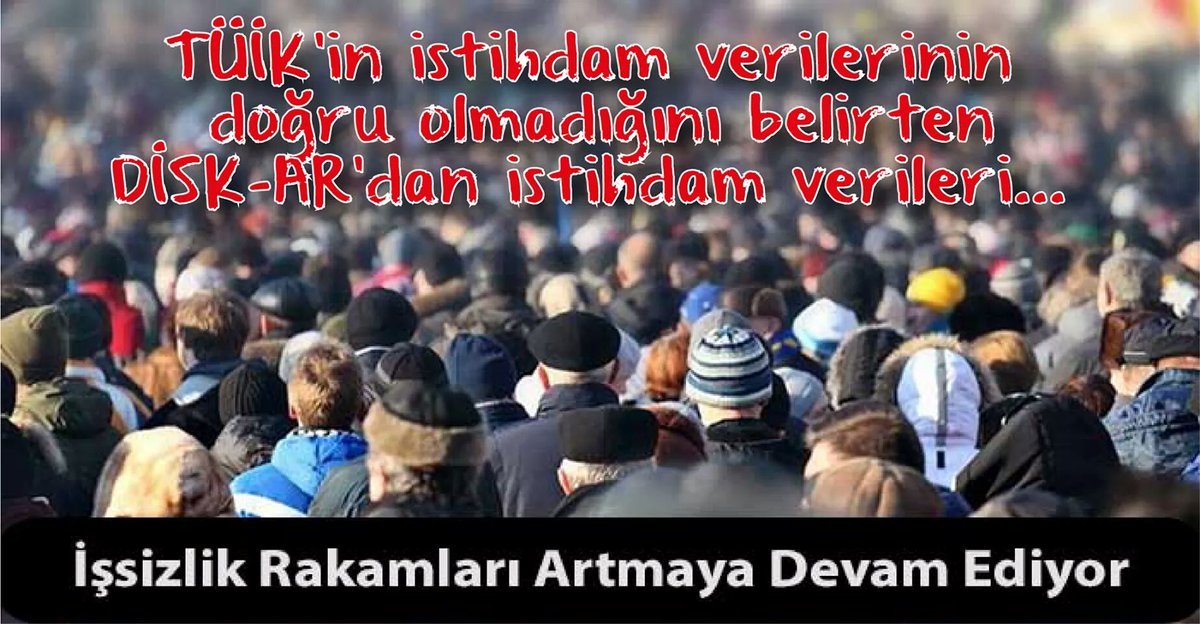 EmekHdk's tweet photo. DİSK-AR: Geniş tanımlı işsiz sayısı 18 milyona yaklaştı.
DİSK-AR Temmuz 2020 dönemi İşsizlik ve İstihdamın Görümümü Raporuna göre; Covid-19 etkisiyle revize edilmiş geniş tanımlı işsizlik ve iş kaybı 17,7 milyonu aştı. https://t.co/mWbXOSpZNy