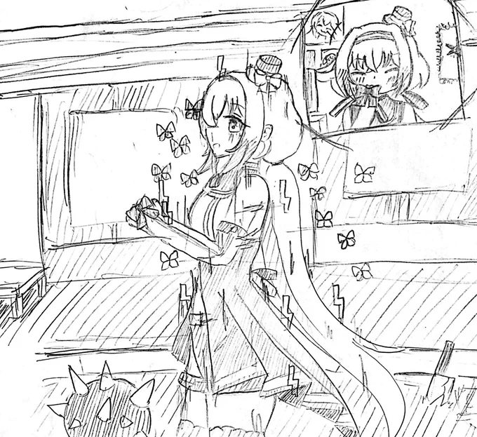#ピノの自由帳 
ピノ様が案内してくれるならお屋敷も安全だな! 