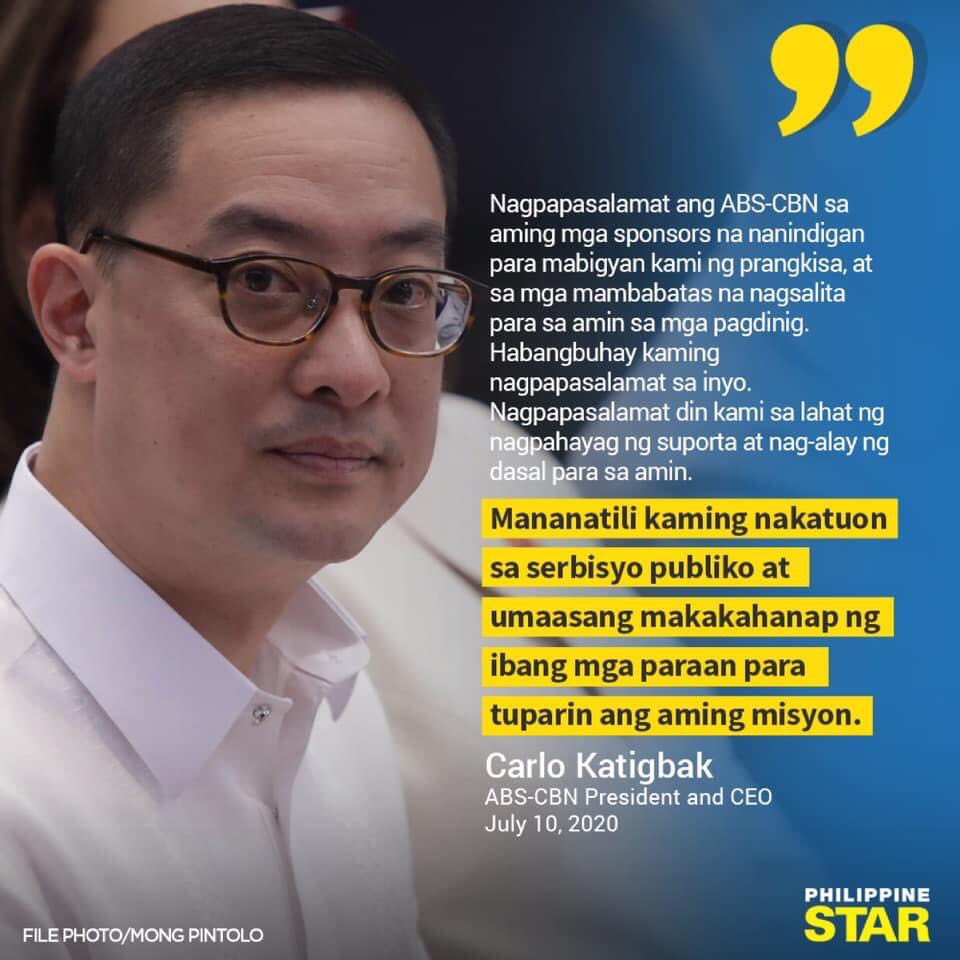 A man of integrity.
Rest today, we'll fight tomorrow!

WE STAN CARLO KATIGBAK
#IbalikAngABSCBN
#DefendOurDemocracy
#OUSTYOUKNOWWHO