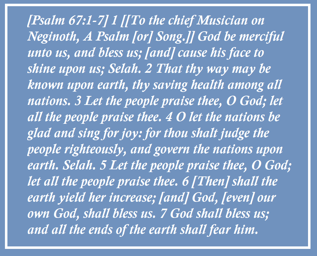 CalvaryPage's tweet photo. Psalm 67 https://t.co/F6TDI6kwYf