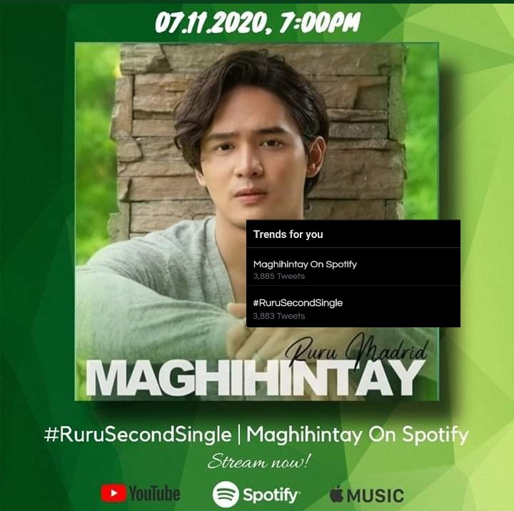 YbramihanPexers's tweet photo. Avisala Eshma sa lahat! Our Tag still Trending on Ph trends!
Let's keep going up and keep your fresh tweets coming! Thanks for Tweeting fam! @Rurumadrid8 @antoncesario9 @kylienicolep @RurunaticsOFC

#RuruSecondSingle
Maghihintay On Spotify https://t.co/ETC2SsdcrI