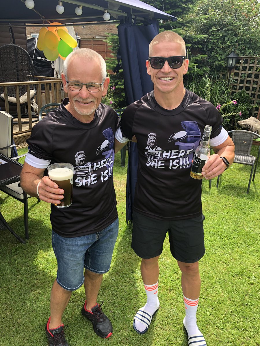 Waggataurus's tweet photo. Me and my legend dad @godwintaurus repping our @StagSports THERE SHE IS T shirts thanks again to everyone who has purchased one I  appreciate it 👏👍🔥🗑🏉 #theresheis #stag #leaguewinsalldayeveryday https://t.co/F5XelB8GFK https://t.co/cYk7gHBxke