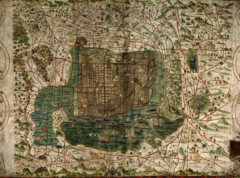 2. The Santa Cruz Map is the earliest city map of Mexico City as the capital of New Spain (1555).