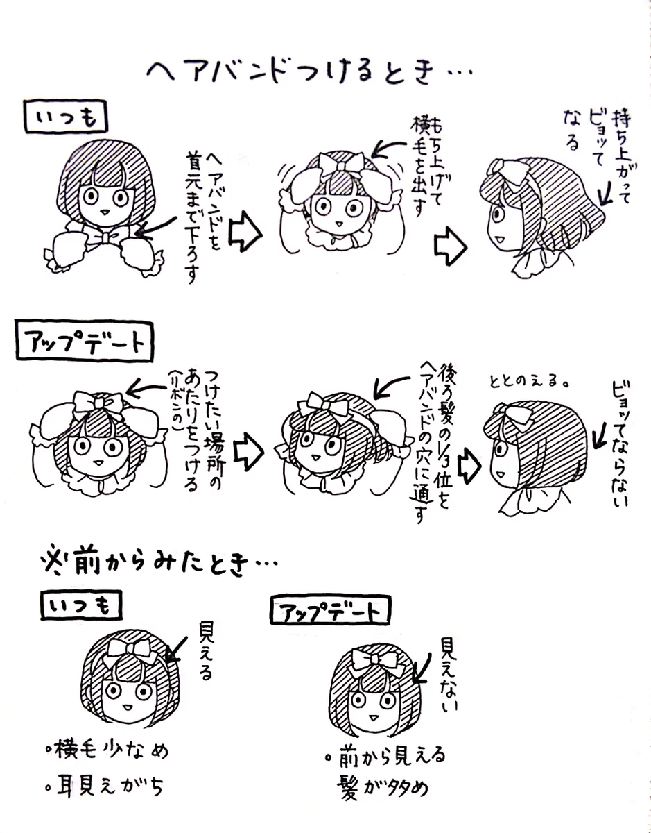後ろ髪が浮かないヘアバンドのつけ方！絶壁の人も大丈夫だと思う!!
