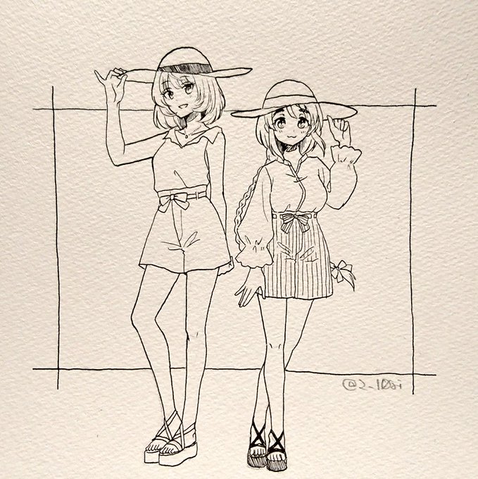 高垣楓さまと夏のお召し物でモデルに挑戦される相原雪乃お嬢さまの図 
