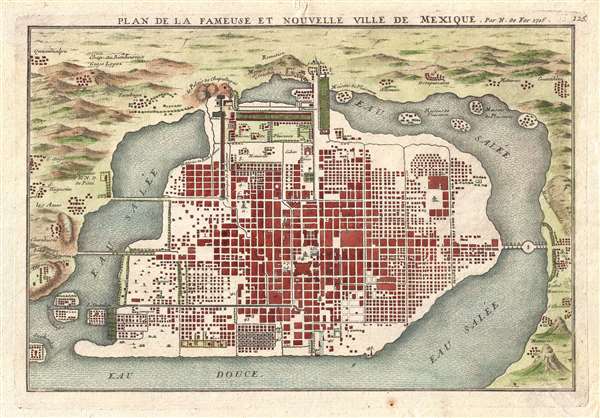 4. Detailed plan of Mexico City, from De Fer's Atlas Curieux (1715)