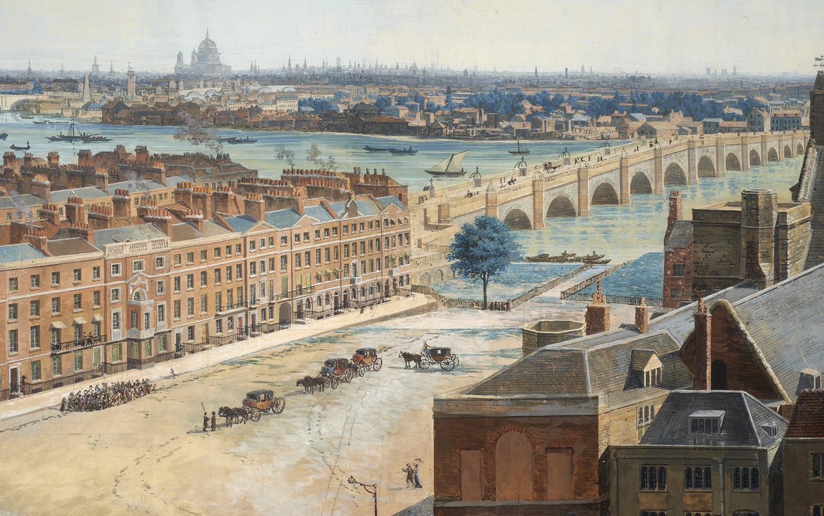oldlondonnow's tweet photo. #London 1815 Pierre Provost panorama (acquired by ⁦@MuseumofLondon⁩ /  ⁦@artfund )⁩ 
Views from St Margaret’s Church #Parliament Sq.
1.North to #Whitehall 
2. ‘The Sanctuary’ Westminster Abbey 
3. Old #Westminster Bridge. 4.⁦@UKParliament⁩ ⁦⁦@wabbey⁩ https://t.co/Apnus1NC3d