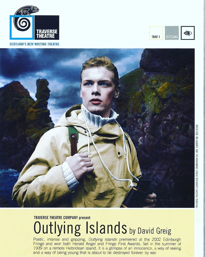 Hermitonthehil2's tweet photo. One of 2 fave photos of a 23 year old Sam #SamHeughan #OutlyingIslands #OlivierAwardNominee . Source credit Sam Heughan IG and Traverse Theatre and Photographer .. Some day i shall have the honour to watch Sam in a play front row center https://t.co/VDMKcxOzbb
